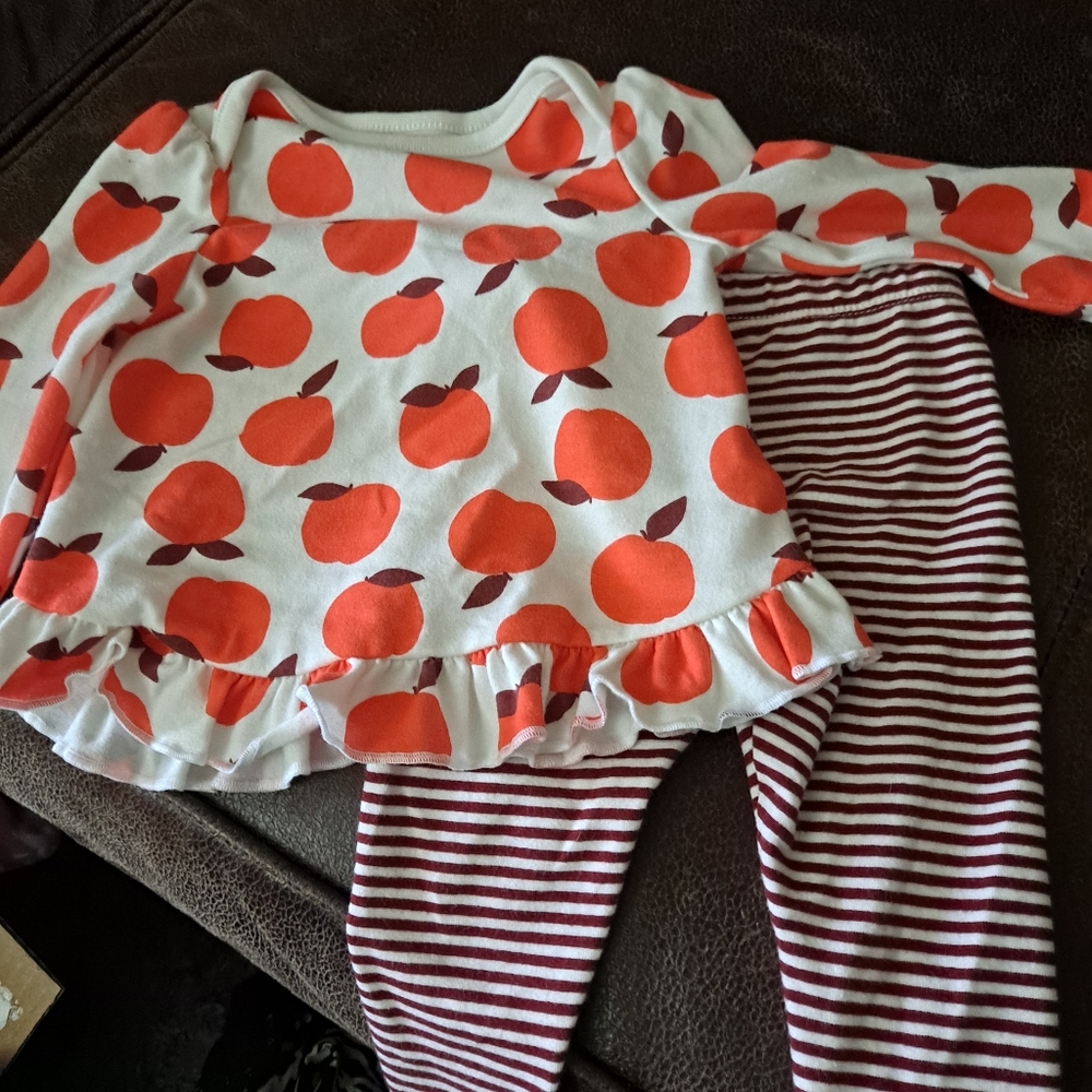 Infant Girl Long Sleeve Shirt/Pant Set 3-6m